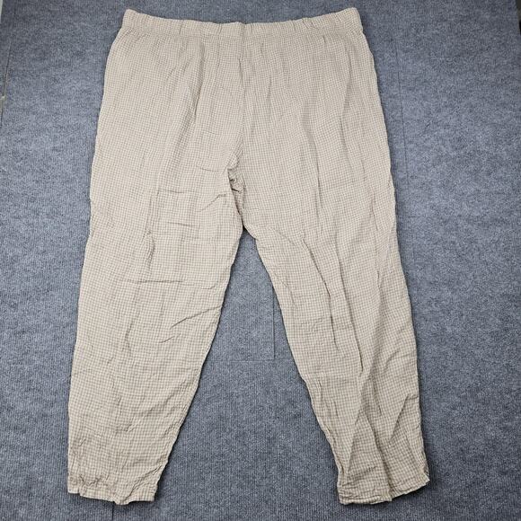 Eileen Fisher Pants Womens 3X Gingham Check Pull On Coastal Lightweight Tapered - Picture 8 of 8